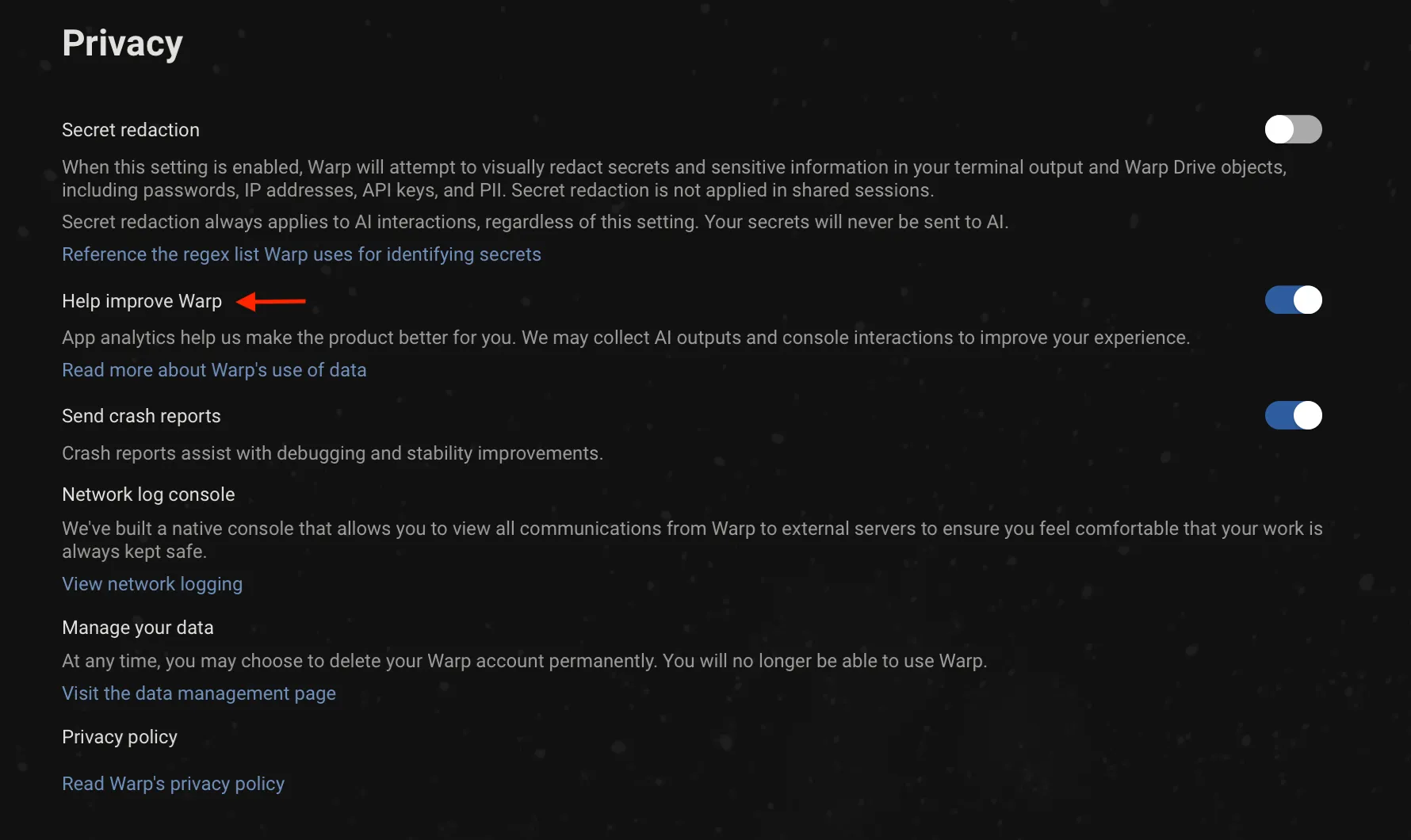 Privacy Settings